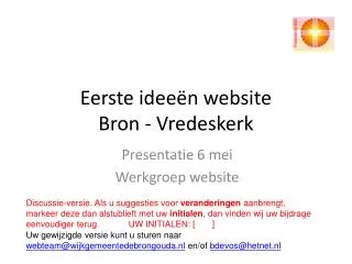 eerste idee n website bron vredeskerk
