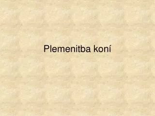 plemenitba kon