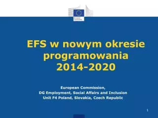 efs w nowym okresie programowania 2014 2020