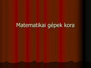 matematikai g pek kora