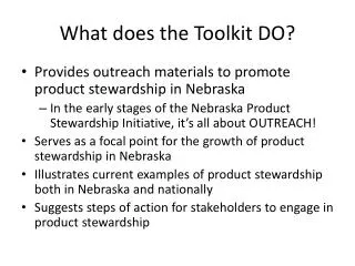 What does the Toolkit DO?