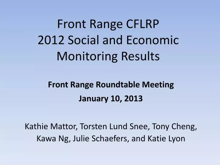 front range cflrp 2012 social and economic monitoring results