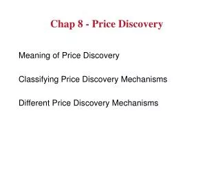 Chap 8 - Price Discovery