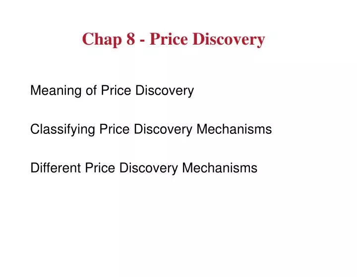 chap 8 price discovery