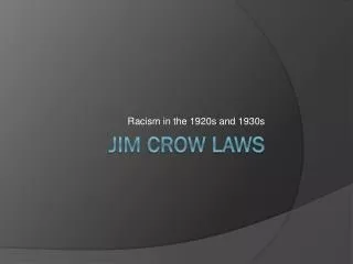 Jim Crow Laws