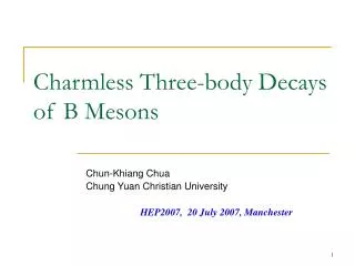 Charmless Three-body Decays of B Mesons
