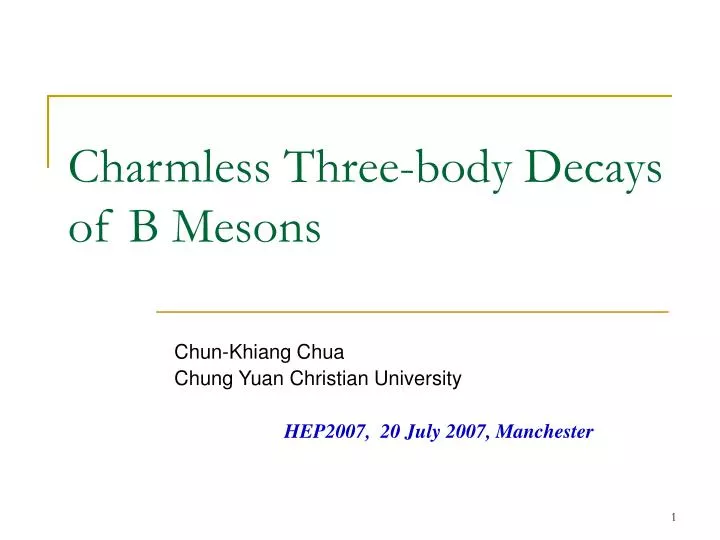 charmless three body decays of b mesons