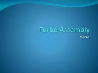 turbo assembly