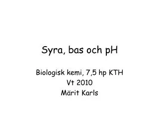 syra bas och ph