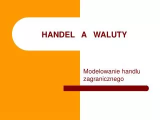 handel a waluty