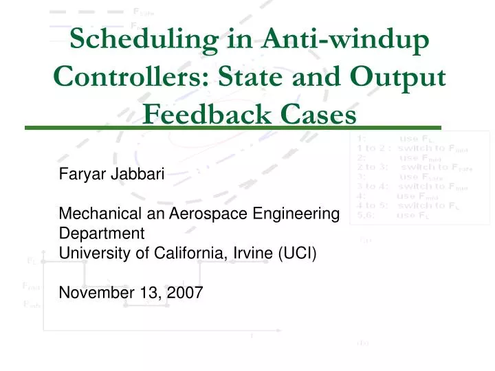 scheduling in anti windup controllers state and output feedback cases