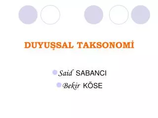 duyu sal taksonom