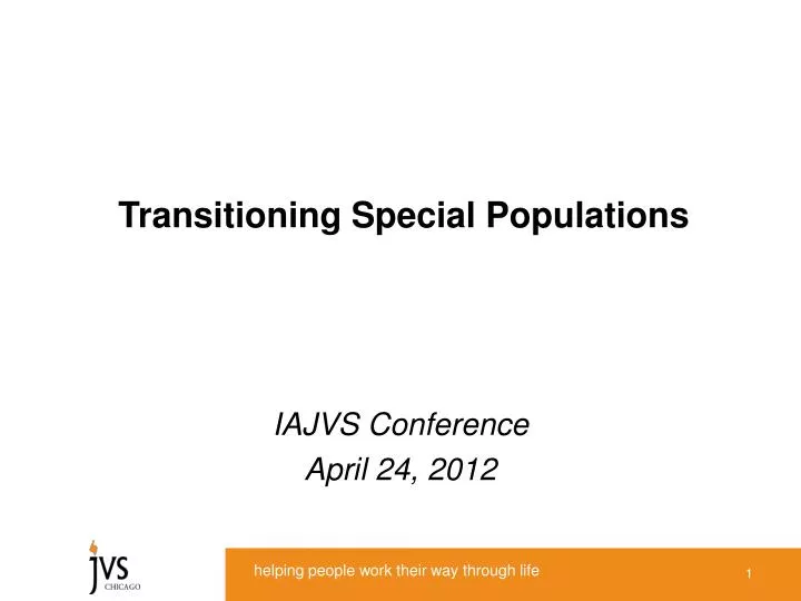 transitioning special populations