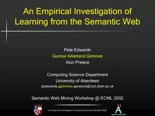 An Empirical Investigation of Learning from the Semantic Web