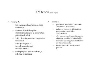 xy teoria mcgregor
