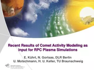 Outline Introduction Activity of comets Thermal model for activity Conclusion