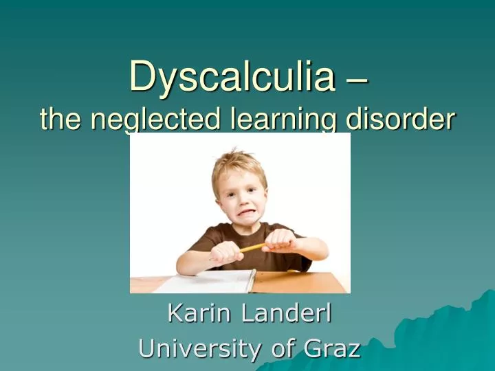 dyscalculia the neglected learning disorder