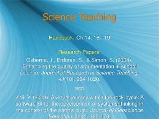 Science Teaching