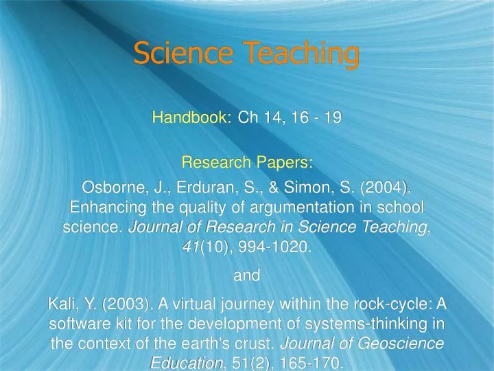 science teaching