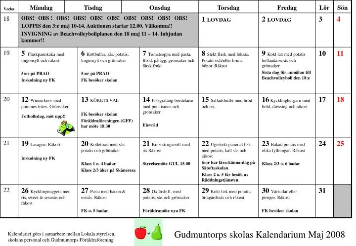 gudmuntorps skolas kalendarium maj 2008