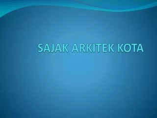 sajak arkitek kota