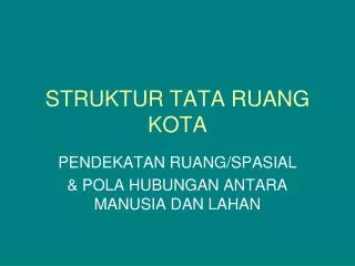 struktur tata ruang kota