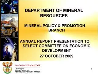 DEPARTMENT OF MINERAL RESOURCES