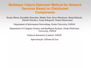 multilayer failure detection method for network services based on distributed components