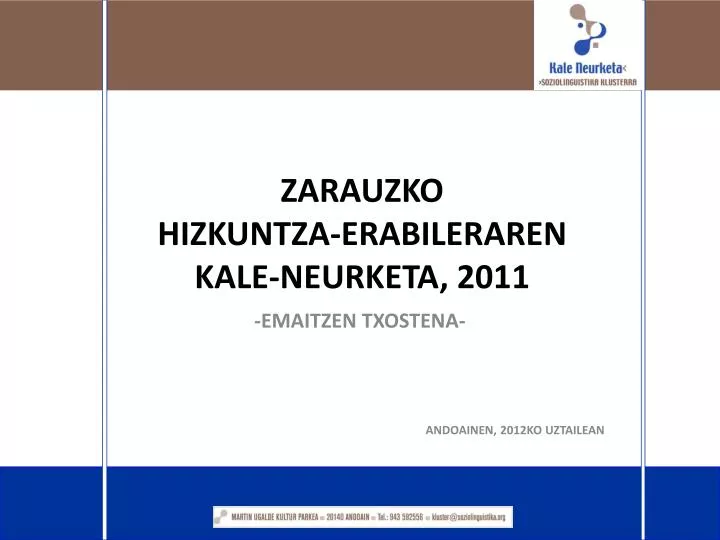 zarauzko hizkuntza erabileraren kale neurketa 2011