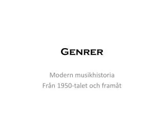 Genrer