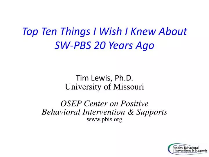 top ten things i wish i knew about sw pbs 20 years ago