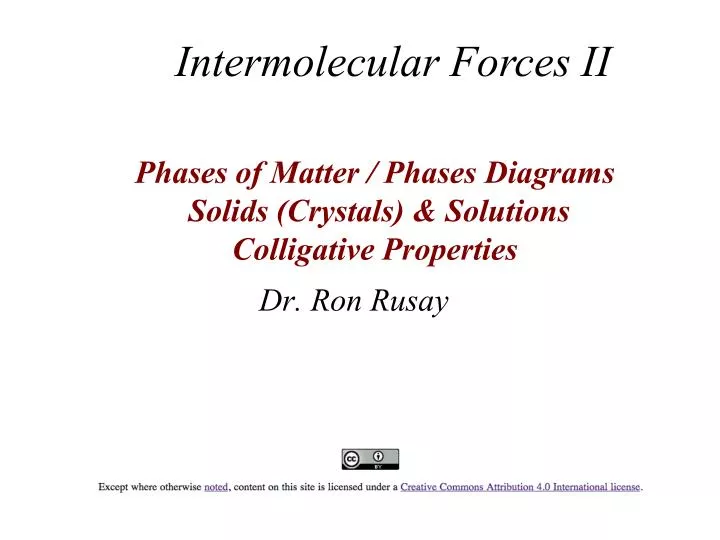 phases of matter phases diagrams solids crystals solutions colligative properties