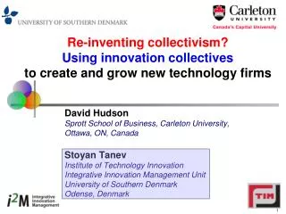 Re-inventing collectivism? Using innovation collectives to create and grow new technology firms