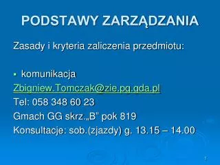 podstawy zarz dzania