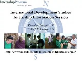 International Development Studies Internship Information Session