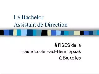 le bachelor assistant de direction
