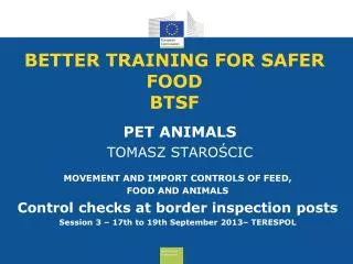 better training for safer food btsf
