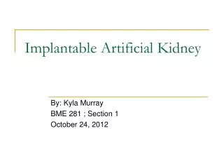 implantable artificial kidney