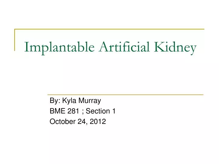 implantable artificial kidney