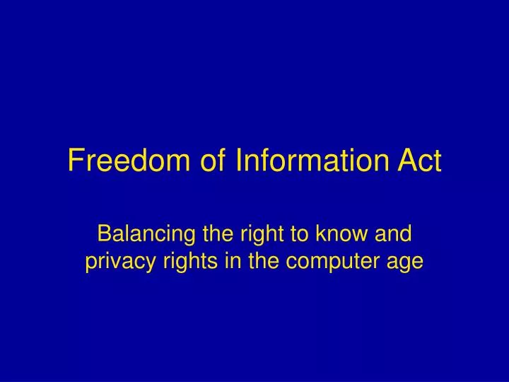 freedom of information act