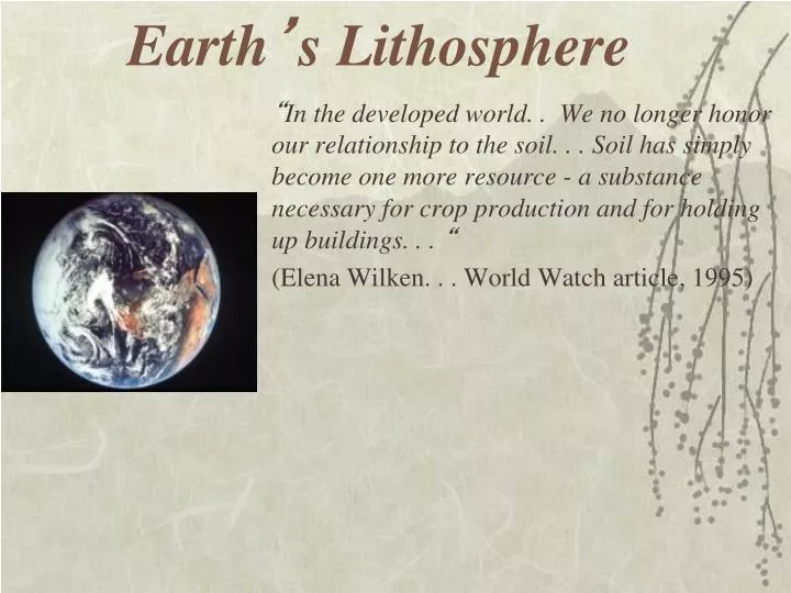 earth s lithosphere