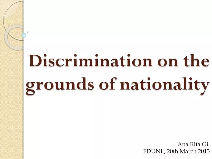 discrimination on the grounds of nationality