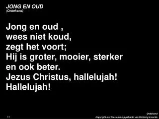 jong en oud onbekend
