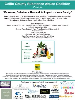 Collin County Substance Abuse Coalition Presents