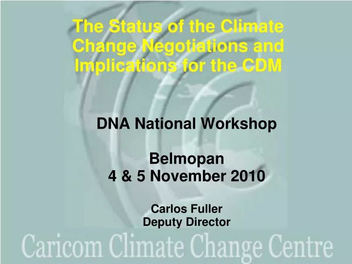 dna national workshop belmopan 4 5 november 2010 carlos fuller deputy director