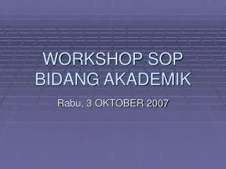 workshop sop bidang akademik