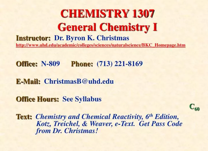 chemistry 1307 general chemistry i