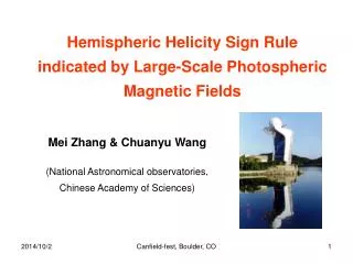 Mei Zhang &amp; Chuanyu Wang (National Astronomical observatories, Chinese Academy of Sciences)