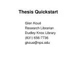 Thesis Quickstart - slide 1