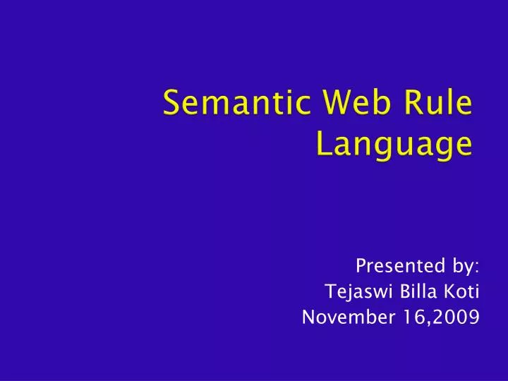 semantic web rule language